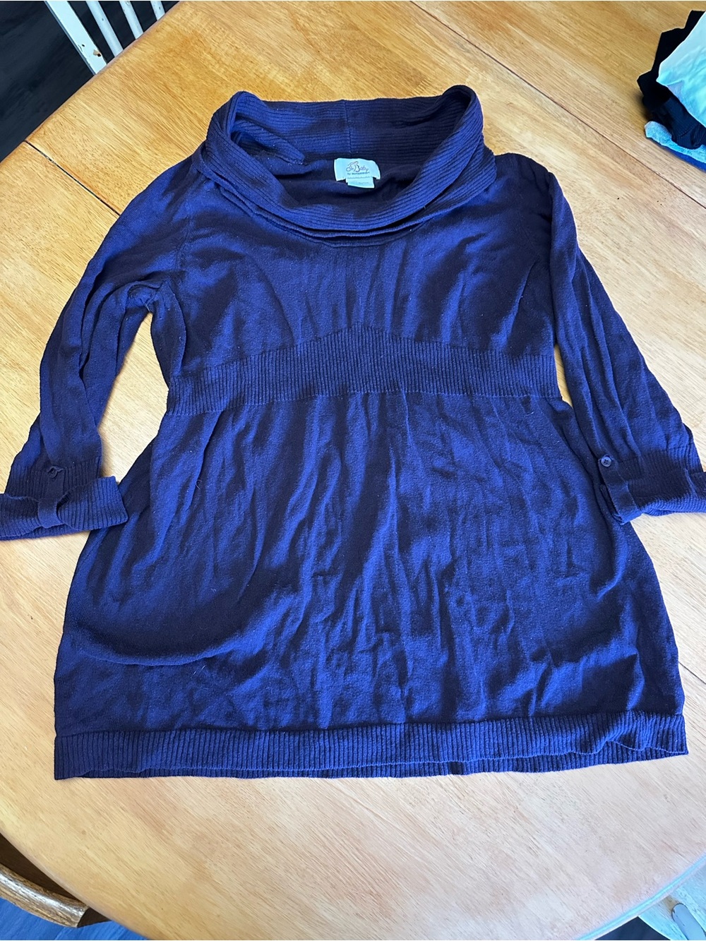 Motherhood Navy Cowl Neck Maternity Sweater